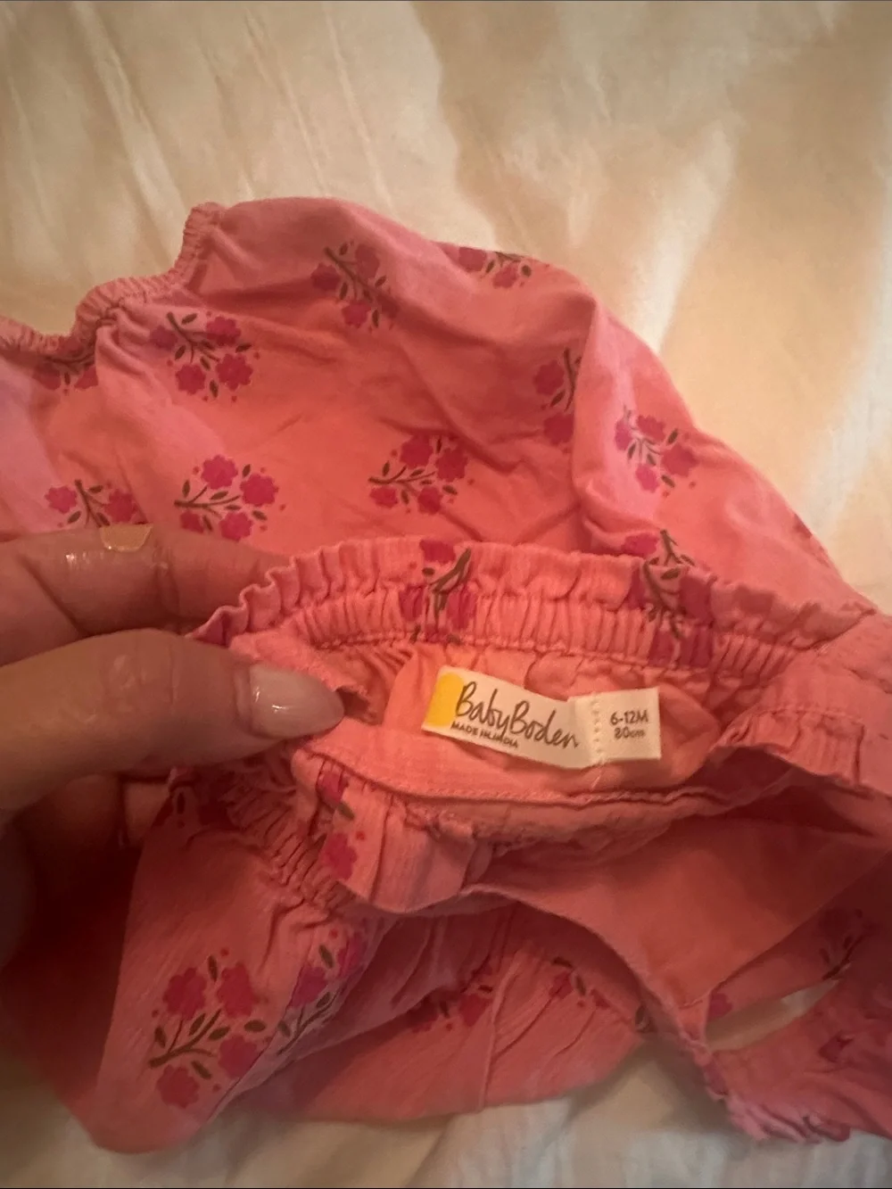 Baby Boden Pink Floral Bubble Romper
